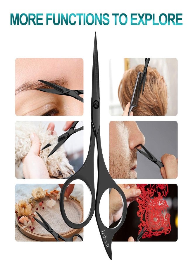 Lobodt Professional beard scissors, 4.9-inch (black) small pointed stainless steel hairdressing scissors, Moustache Trimming，suitable for personal care and beauty of both men and women - Image 5